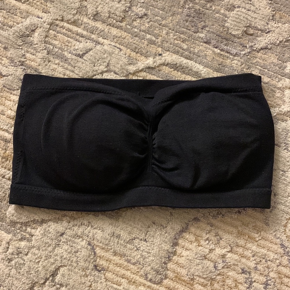Material Girl black strapless bra tube-top, removable pads, S/M, never worn